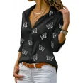 thumbnail image 5 of Blusa Moda Casual Holgada Elegante Manga Larga Para Mujer,Azul,L, 5 of 5