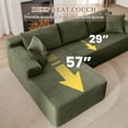 thumbnail image 4 of Muumblus Modular Sectional Sofa, Oversized L-Shape Cloud Couch, Modern Corduroy Sleeper Couches for Living Room, No Assembly Required, Green (Left Facing Chaise), 4 of 11