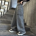 thumbnail image 4 of KAUOD Baggy Cargo Jeans for Girls Kids Wide Leg Baggy Jeans Y2K Distressed Jeans Kids Cargo Pants Loose Distressed Denim Pants, 4 of 9