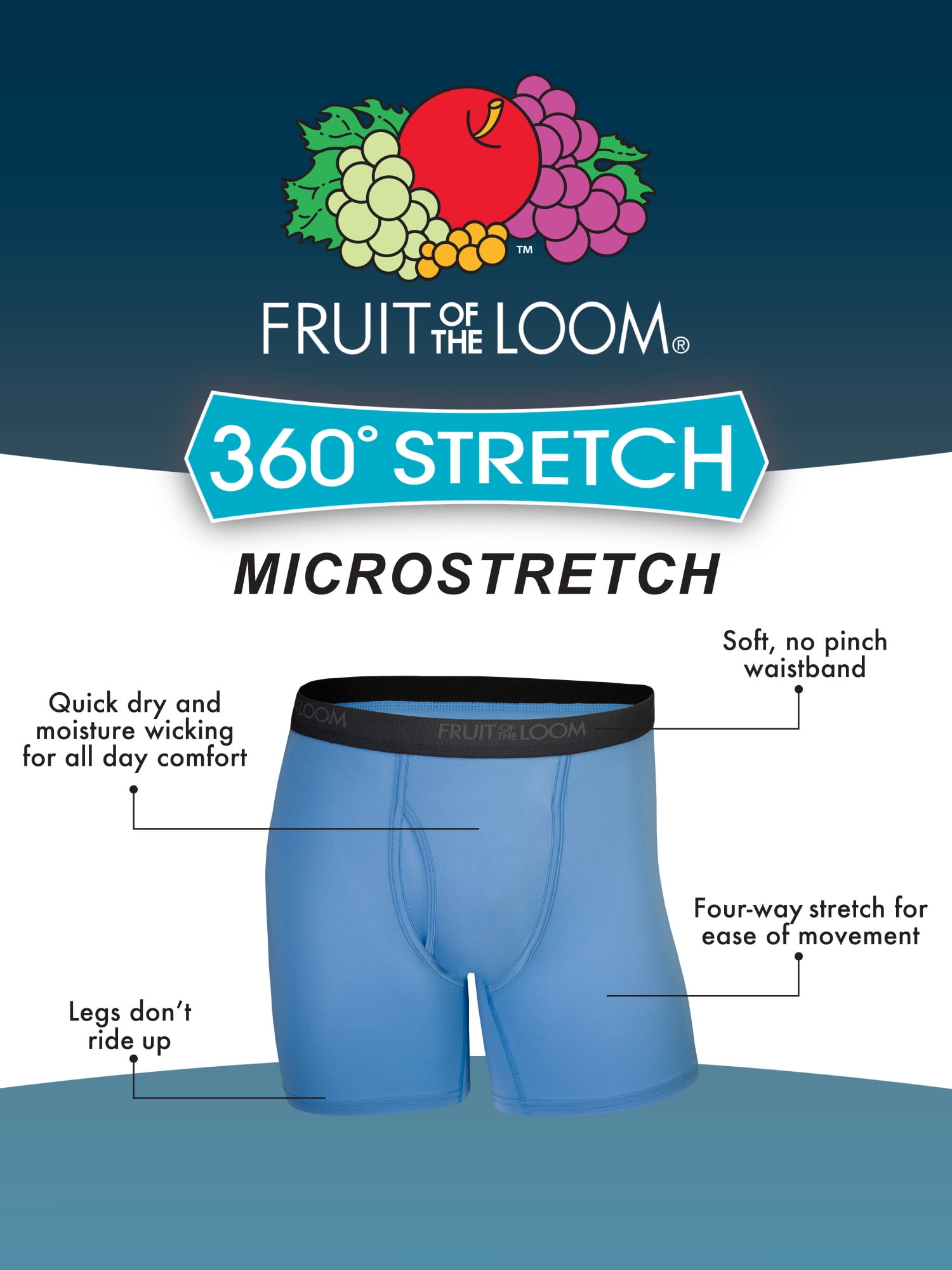 Fruit of the Loom Men's Micro-Stretch Short Leg Boxer Briefs, 5-Pack