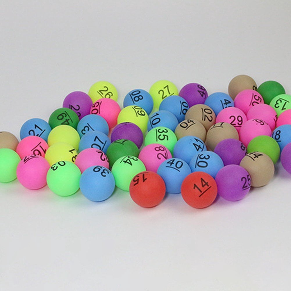 50Pcs Bingo Ping-Pong Balls Plastic Numbered Bingo Balls 1 to 50 Raffle Balls Multicolor Lottery Balls Game Balls Replacements 4CM