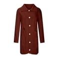 thumbnail image 4 of cllios Women Hooded Open Front Cardigan Cable Knit Sweaters Solid Color Button Down Chunky Long Sweater Coats with Pocket, 4 of 6