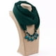 thumbnail image 2 of Bufanda de gasa con perlas de espejo y collar de aleación para mujer, bufanda de primavera, otoño e invierno, 2 of 5