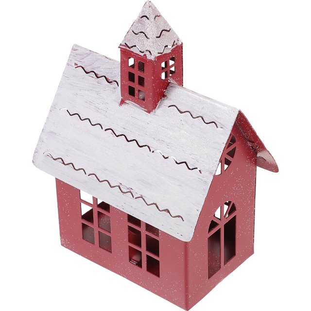 UPGRATOR Casa De Navideña De Hierro Con Soporte Para Vela Para Escritorio