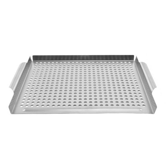 Stainless Steel BBQ Grill Pan: Perfect for Vegetables & Fish, Easy Clean!
