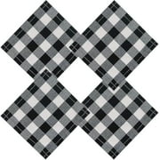 Buffalo Plaid Napkin 12x12inch,set Of 10,black And White Check Napkin