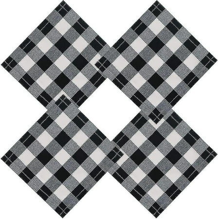 Buffalo Plaid Napkin 12x12inch,set Of 10,black And White Check Napkin