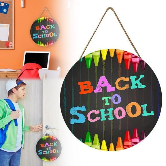 First Day Of School Sign Welcome To Our Classroom Sign Wood Hanging Plaque Chalkboard Themed Classroom Wall Decor For Classroom Nursery Front Door Wall Decor Back To School Sign