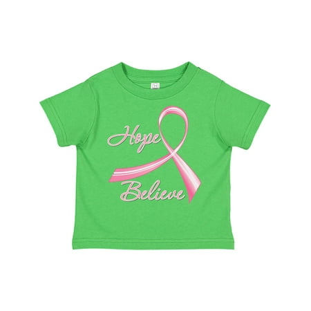 

Inktastic Hope Believe Breast Cancer Ribbon Gift Toddler Boy or Toddler Girl T-Shirt