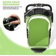 thumbnail image 5 of XPOPR 3-Wheel Pet Stroller, Foldable Travel Jogger for Small & Medium Dogs & Cats (Up to 33lbs), Lightweight Carrier with Breathable Mesh Cover, Cup Holder & Storage Basket, Lawn Green Polka Dots, 5 of 12