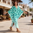 thumbnail image 5 of DISNIMO Kaftan Dresses for Women Leopard Printed Plus Size Swimsuit Coverup V Neck Batwing Sleeve Caftan Maxi Dress Lightweight Soft Bathing Suit Cover Ups, 5 of 7