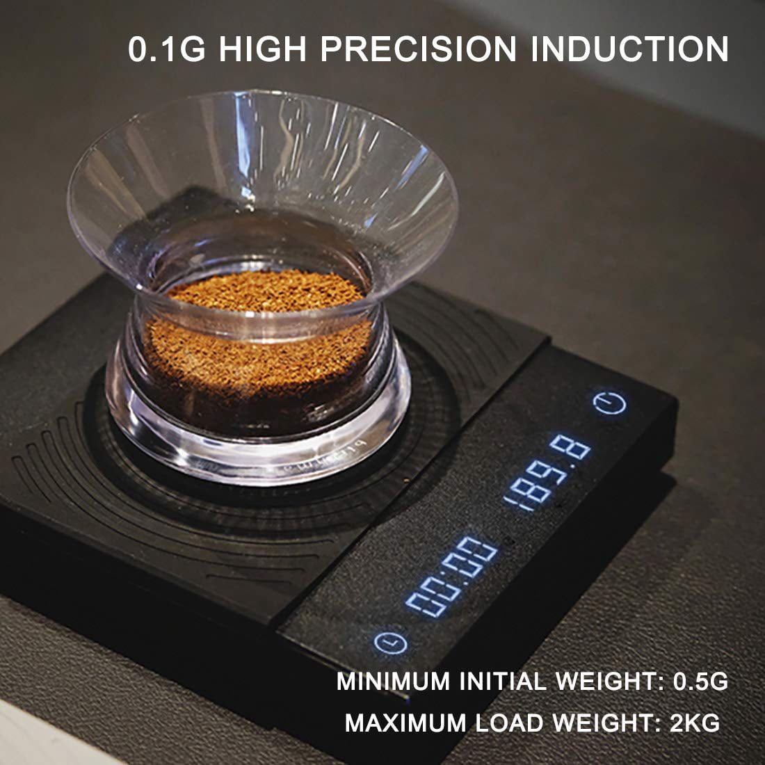 Coffee Scale Basic 2.0 Electronic Espresso Scale with with Timer,2000 Grams and Water Flow Rate and Timer Function,Flow Rate Display 2024 Upgraded Version