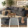 thumbnail image 4 of edx 108" Convertible Sectional Couches Comfy Fluffy 4 Seat Memory Foam Sectional Sofa Upholstered Couches for Living Room Bedroom,No Assembly Required,(Left Facing Chaise)Dark Grey, 4 of 7