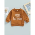thumbnail image 2 of Gureui Newborn Infant Toddler Baby Girl Boy Pullover Sweatshirt Casual Letter Printed Round Neck Baby Long Sleeve Tops Streetwear, 2 of 8