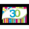 Club Pack of 48 Bright and Bold 30th Birthday Party Paper Invitations