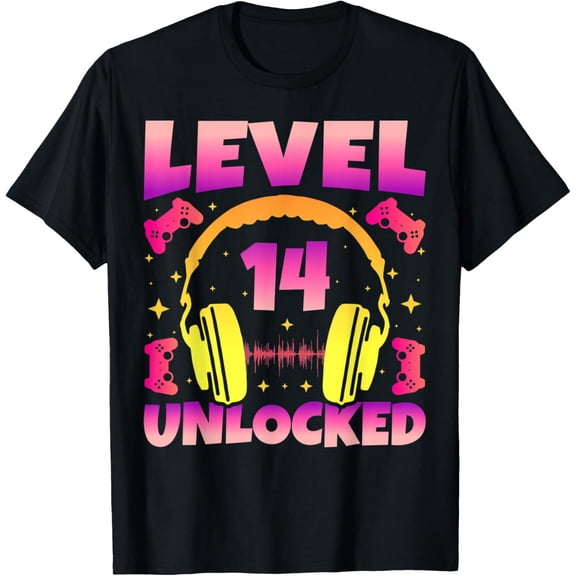 Exquisite and comfortable-Level 14 Unlocked Video Gamer 14th Birthday T-Shirt