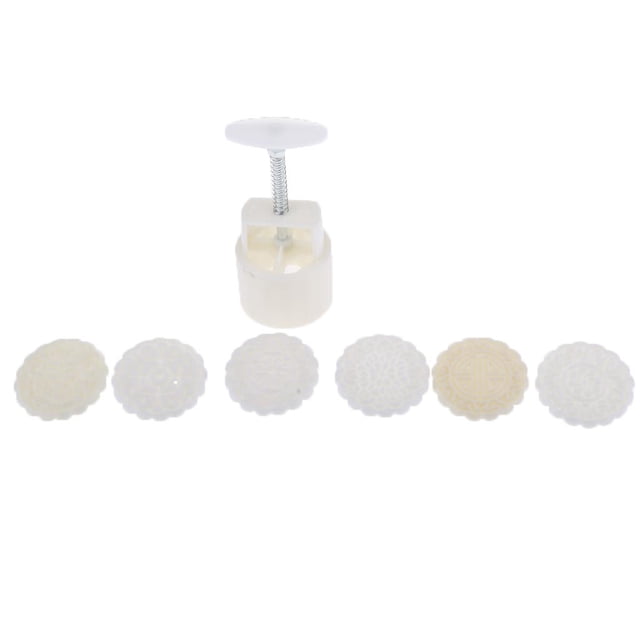 Juego de 6 sellos redondos de 50 g/75 g/100 g para decorar pasteles con forma de flor. Herramientas prácticas para repostería. 100 gramos
