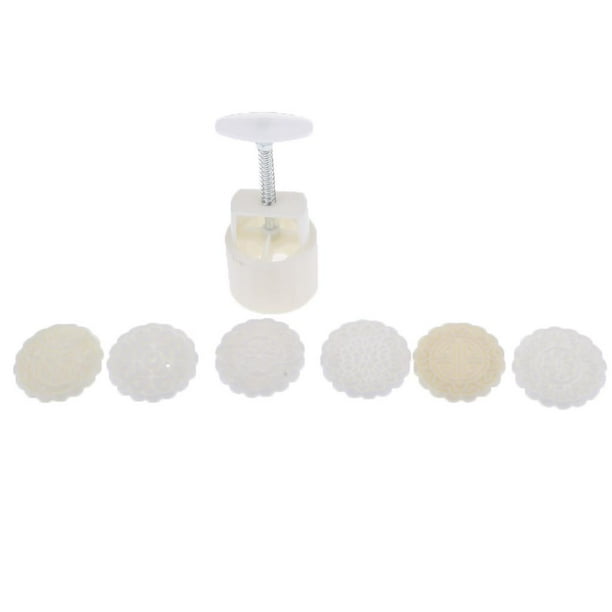 Juego de 6 sellos redondos de 50 g/75 g/100 g para decorar pasteles con forma de flor. Herramientas prácticas para repostería. 100 gramos