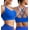 Blue, variant on SHARICCA Sport Bra for Women High Impact Workout Yoga Wireless Bra