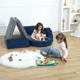 thumbnail image 2 of STAHMFOVER Modular Play Couch Solid Soft Fabric Foldable Couch with 10-Piece Set, Grey/Blue, 2 of 7