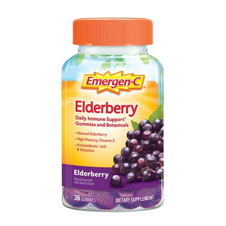 Emergen-C Vitamin C Immune Support Supplement Gummies, Elderberry 36 Ct