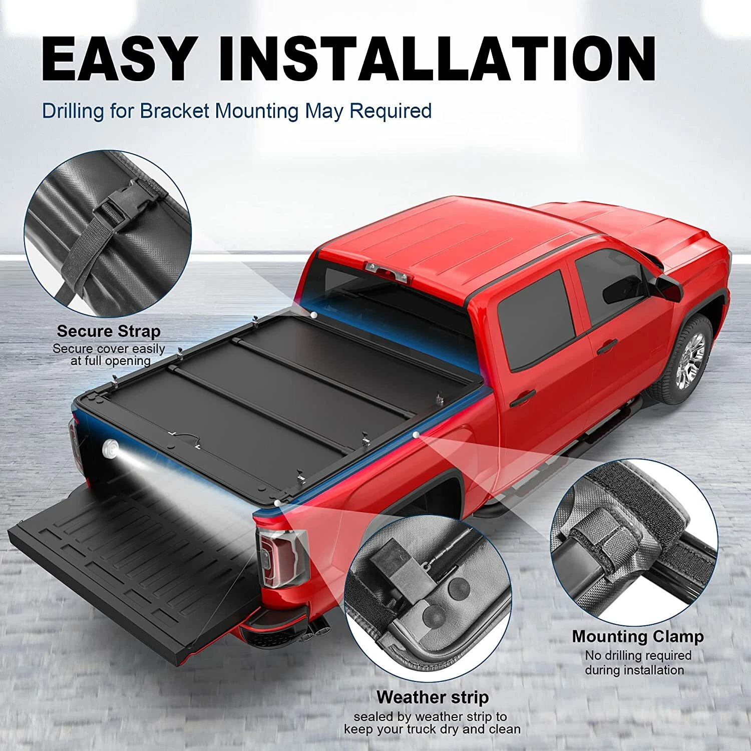 MOSTPLUS 5FT Roll Up Tonneau Cover for 2015-2026 Chevy Colorado GMC Canyon Truck Bed Cover