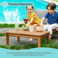 thumbnail image 4 of Martha Stewart Kids Outdoor Low Table: Acacia Wood Activity Desk for Outdoor Learning, Kids Play Table for Backyard, Porch, Patio | 28"x17"x10", 4 of 7