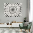 thumbnail image 2 of ONETECH  Bohemian Tapestry Wall Hanging, Beige White Floral Tapestry with Dotted Daisy Medallion Print Bedroom Boho Hippie Home Decor,, 2 of 7