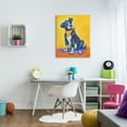 thumbnail image 2 of Stupell Industries Blue & Yellow Abstract Dog Animals & Insects Painting Gallery Wrapped Canvas Print Wall Art, 30 x 40, 2 of 7