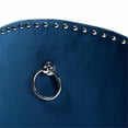 thumbnail image 3 of Bowery Hill 18" Modern Velvet Upholstered Rolling Accent Chair in Blue, 3 of 6