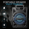 thumbnail image 5 of AudioBox ABX-808R Altavoz de karaoke de 8 pulgadas con luz de woofer activada por sonido dinámico - Portátil, Bluetooth, USB, TF, FM, soporte AUX - Viene con control remoto, micrófono con cable y cabl, 5 of 5