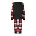 thumbnail image 5 of PaerPade Christmas Family Pajamas Matching Set Long Sleeve Santa Hat Boots Print Tops and Plaid Pants Sleepwear Set, 5 of 10