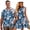 Blue Hibiscus Flowers, variant on Matching Outfits for Couples Red Hawaiian Flower Mens Button Up Shirt Polyester Lightweight Workwear and Women's Tank Dress Casual Dress Size S