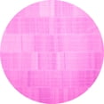 thumbnail image 1 of Ahgly Company Indoor Round Solid Pink Modern Area Rugs, 6' Round, 1 of 4