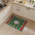 thumbnail image 2 of ODIKA 3'x5' Washable Throw Rug Stain Resistant, Low Profile, Non-Slip Endzone Stripes Soccer Hockey Shaped Artificial Football Field Lines Playful for Entryway, Kitchen, Mudroom, 2 of 7