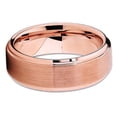 thumbnail image 2 of 8mm Rose Gold Tungsten Ring,Brushed Wedding Ring,Tungsten Carbide Ring,Beveled Ring,Comfort Fit, 2 of 4