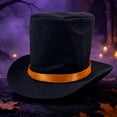 thumbnail image 3 of QSAWXQZ Men's Halloween Top Hat Tall Crown Brimmed Party Hat Free Size, 3 of 5