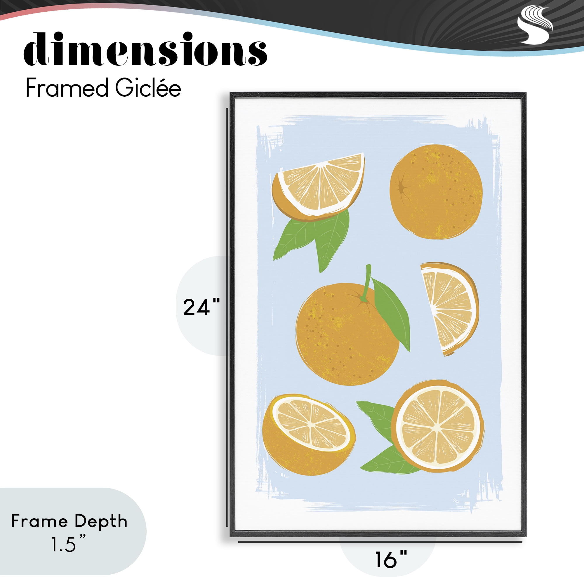 Stupell Industries Pastel Summer Oranges Black Framed Giclee Art, design by Martina Pavlova