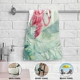 thumbnail image 3 of Hawaii Pink Flamingo Hand Towel Set of 2, Summer Green Leave Face Towel Tropical Floral Flower Brazilian Decoration Gift for Bathroom Kitchen Girl Woman Party, 3 of 6