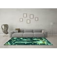 thumbnail image 3 of Ahgly Company Indoor Rectangle Oriental Turquoise Blue Modern Area Rugs, 3' x 5', 3 of 4