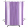 thumbnail image 2 of Farmhouse Purple Shower Curtain for Bathroom Decor, White Stripe Waterproof Fabric Shower Curtain, 72"x72" Set with 12 Hooks, 2 of 9