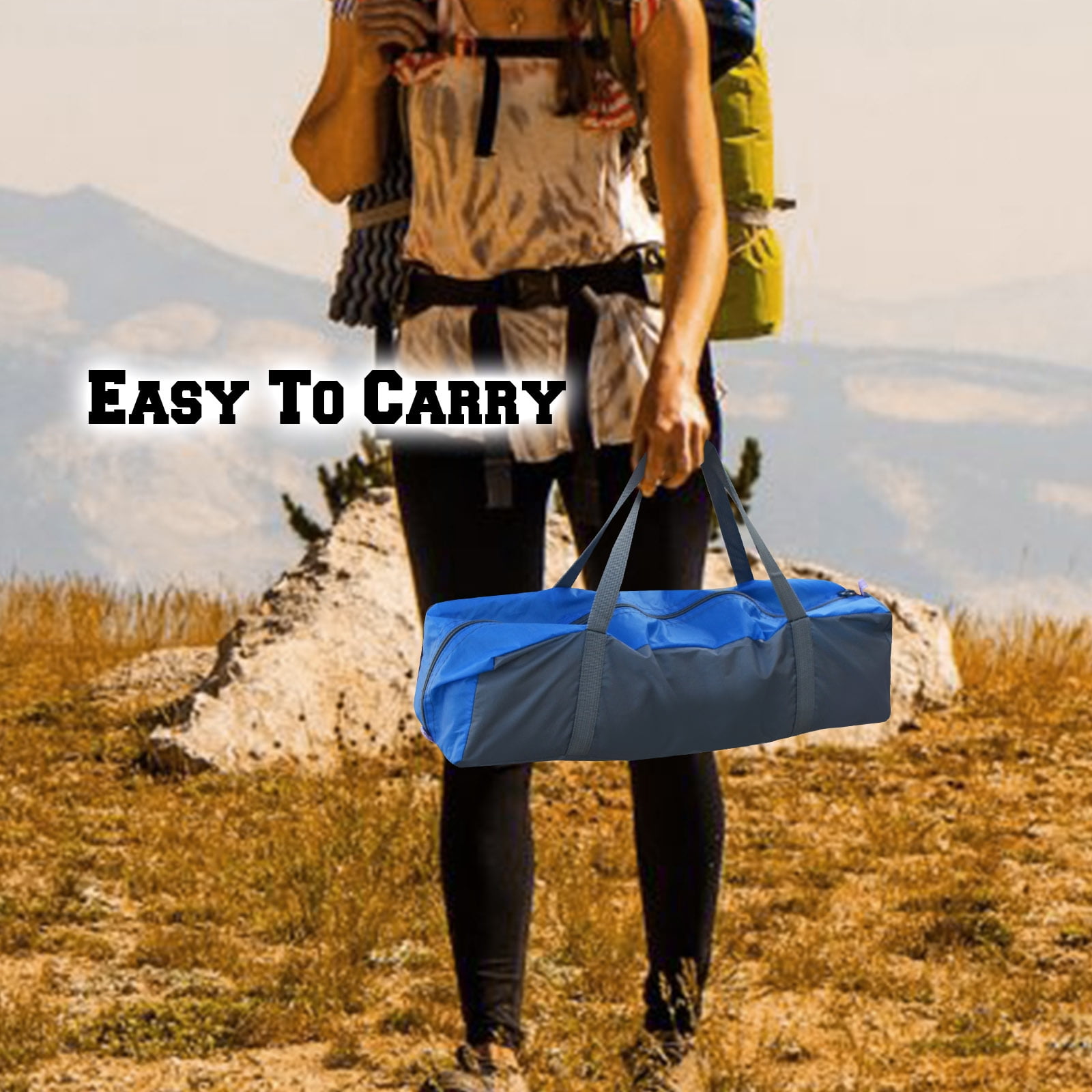 Strong Camel Portable 1-2 Persons Backpacking Tent Double Layer Outdoor Waterproof Camping Hiking-Blue