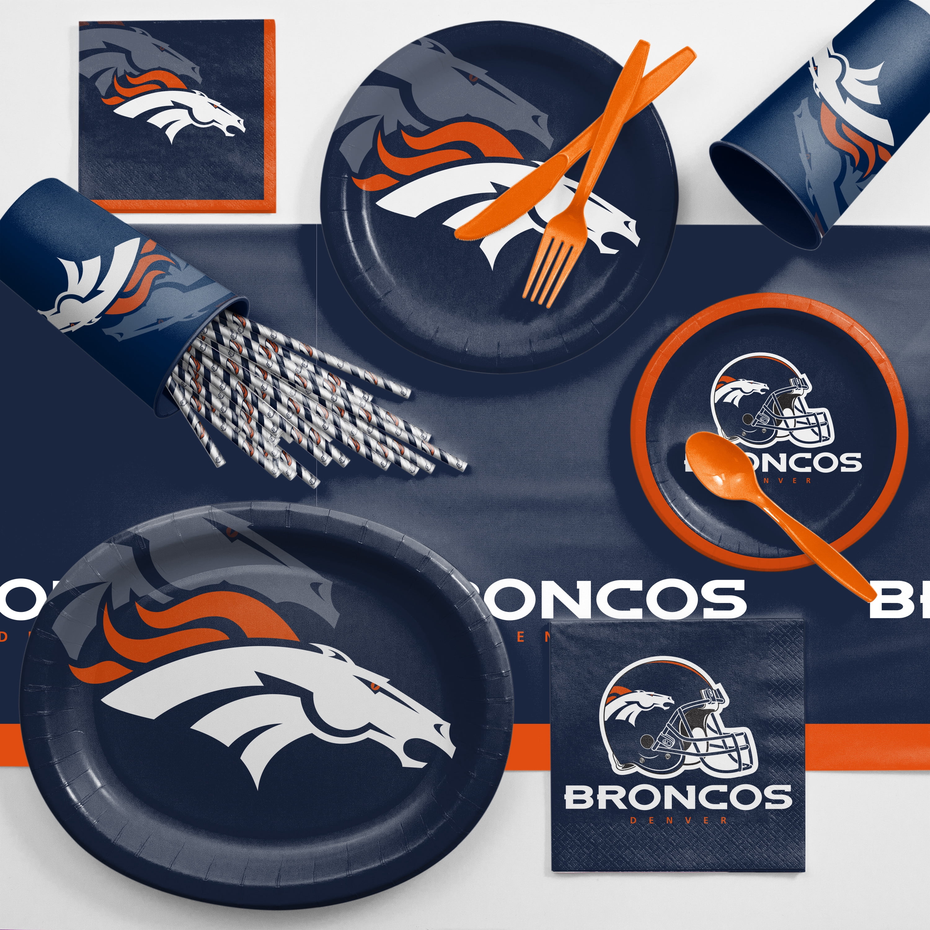 Denver Broncos Plastic Cups, 24 Count for 24 Guests