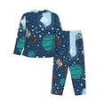 thumbnail image 2 of Bingfone Womens Pajama Sets Alpaca Astronaut In Space Print,Long Sleeve Loungewear Pajamas Set-Small, 2 of 9