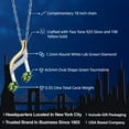 thumbnail image 3 of Gem Stone King Keren Hanan 16th Sixteenth Music Note Symbol 0.35 Ct Green Tourmaline 925 Silver and 10K Yellow Gold Lab Grown Diamond Pendant Necklace with with 18 inch Chain, 3 of 5