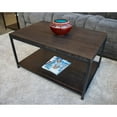 thumbnail image 2 of Eccostyle 2-Tier Solid Bamboo Steel Frame Coffee Table - Brushed Brown, 2 of 7