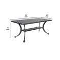 thumbnail image 3 of iPatio Indoor Outdoor 21x42" Rectangular Cast Aluminum Standard Coffee Table with Shelf: Rust-Resistant, Durable Coffee table for Patio, Garden, and Terrace (Dessert Night), 3 of 5