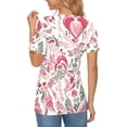 thumbnail image 5 of ZQUUVOU Womens T-Shirts Boho Printed Crew Neck Short Sleeved Tops(G-Pink,2XL), 5 of 6