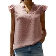 thumbnail image 1 of Timegard Beach Tank Tops for Women Ruffle Cap Sleeve V-Neck Mesh Flowy Summer Casual Loose Shirt Top, 1 of 4