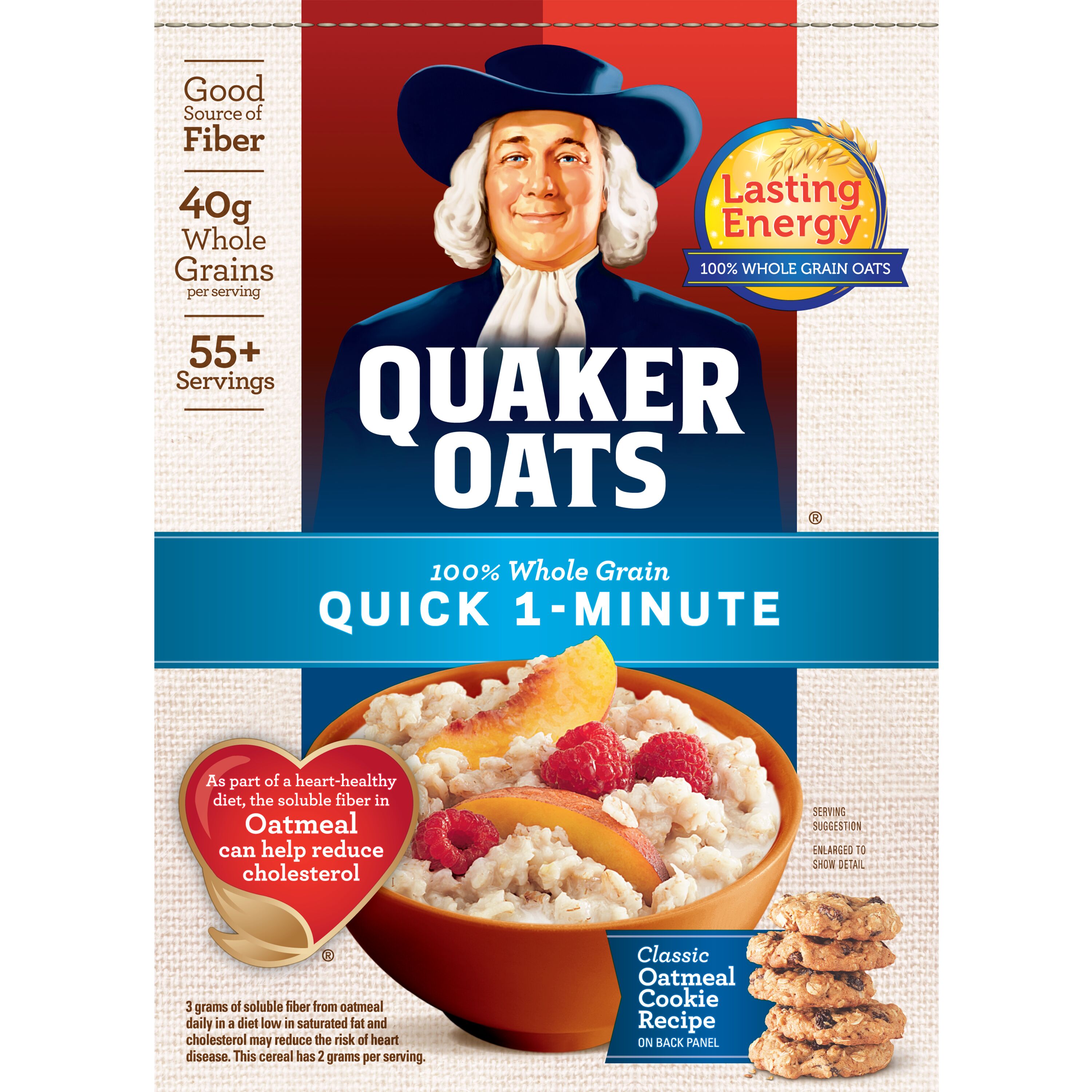 Quaker Oats, Quick 1-Minute Oatmeal, Breakfast Cereal, 40 Oz Bags, 2 ...